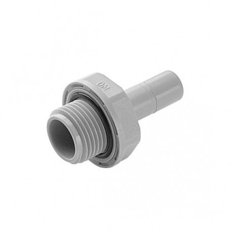 Rechte steelnippel 3/8'' x 3/8'' grijs