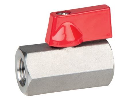 Mini kogelkraan G1/8 binnen RVS
