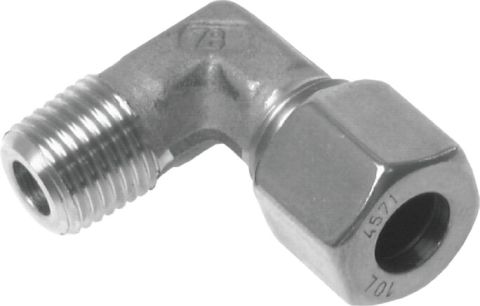 Rechte knelkopp. G1/2" binnen x 12mm RVS
