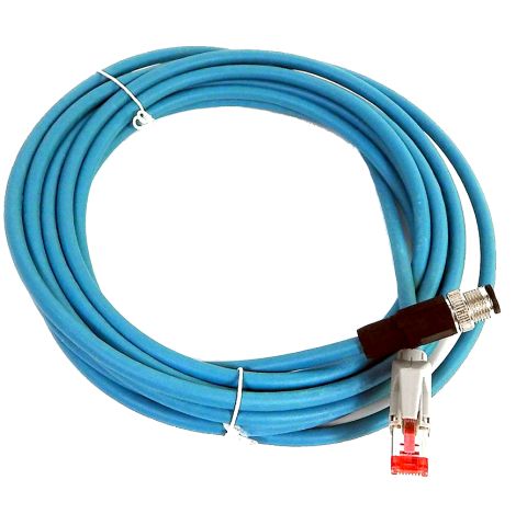 M12 (D) 4p plug 1m RJ ethernet