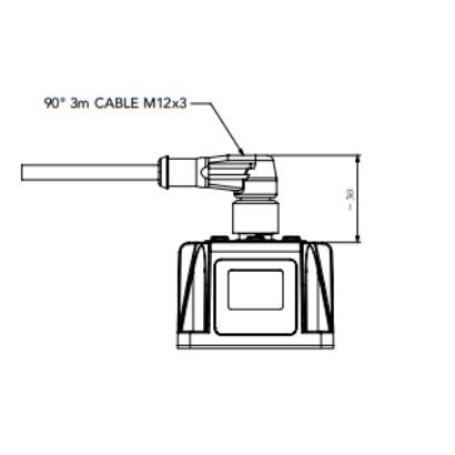 DPV kabel M12 90&deg; 3meter