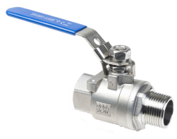 RVS Kogelkraan 2-d bi/bu/dr/dr1/4"DN12,8