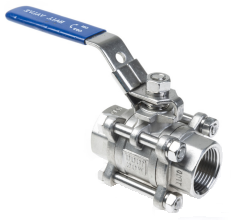 RVS Kogelkraan 3-delig dr/dr1/2" DN15