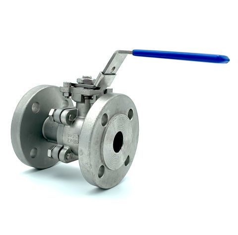 Kogelkraan DN25 2-delig flens F4 RVS316