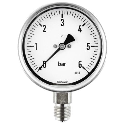 Mano O.A. ø63 G1/4'' 0-4 bar RVS