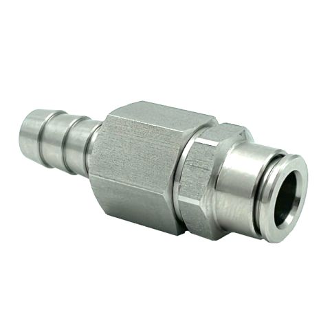 Rechte insteek 8mm slangtule 9mm RVS