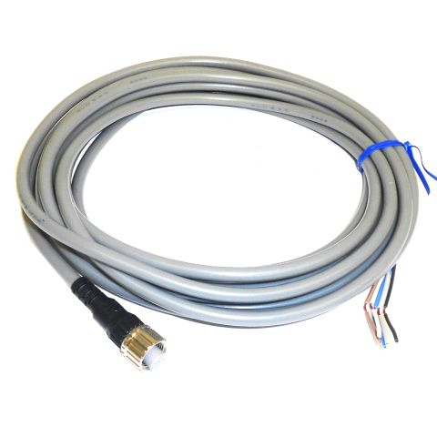 M12 5p plug 5m 5 aderig powerkabel