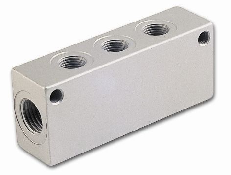 Verdeelblok 1zdg alu G1/8" 4xuitg.M5