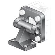 Achterscharnier &oslash;32 RVS