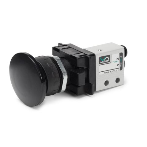 2/2 ventiel NC Paddestoeldrukknop zwart