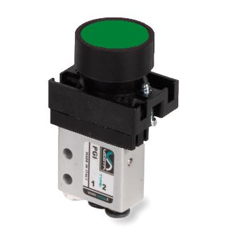 2/2 ventiel NC drukknop groen ø4mm monos