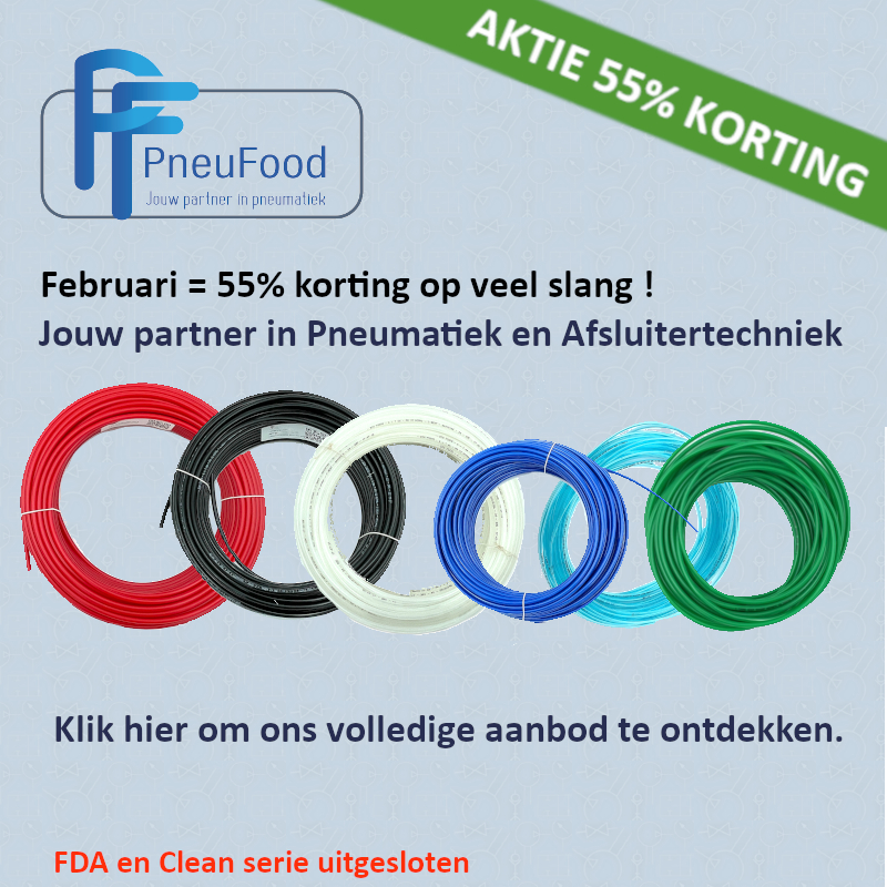 Slang aanbieding 55% korting bij PneuFood B.V. Holland